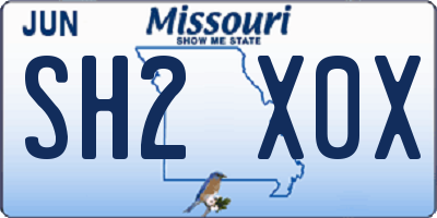 MO license plate SH2X0X