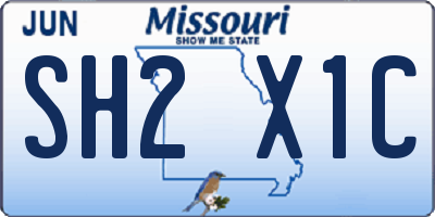 MO license plate SH2X1C