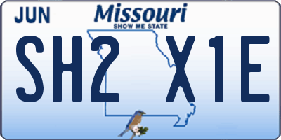 MO license plate SH2X1E
