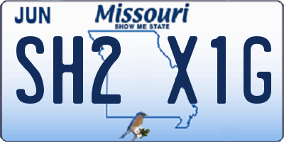 MO license plate SH2X1G