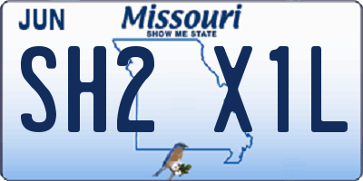 MO license plate SH2X1L
