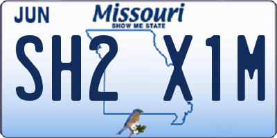 MO license plate SH2X1M