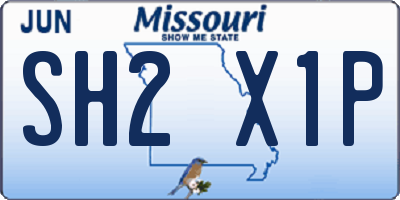 MO license plate SH2X1P