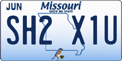 MO license plate SH2X1U