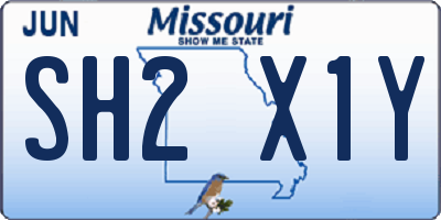 MO license plate SH2X1Y