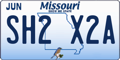 MO license plate SH2X2A