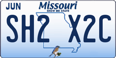 MO license plate SH2X2C