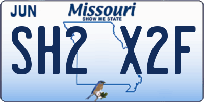 MO license plate SH2X2F