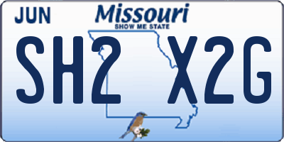 MO license plate SH2X2G