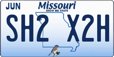 MO license plate SH2X2H