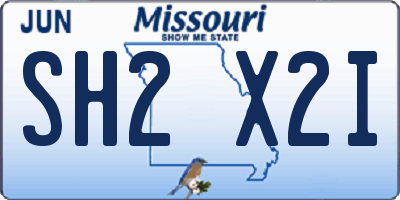 MO license plate SH2X2I