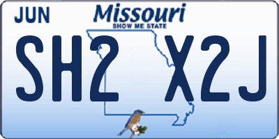 MO license plate SH2X2J