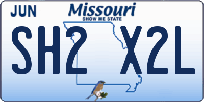 MO license plate SH2X2L
