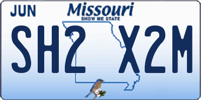 MO license plate SH2X2M