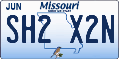 MO license plate SH2X2N
