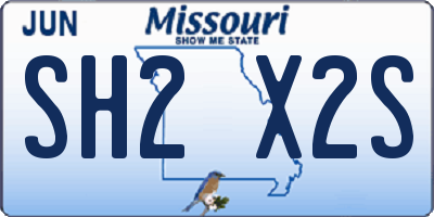 MO license plate SH2X2S