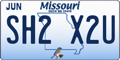 MO license plate SH2X2U