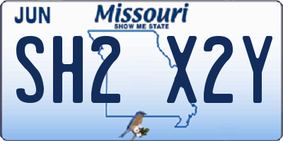 MO license plate SH2X2Y