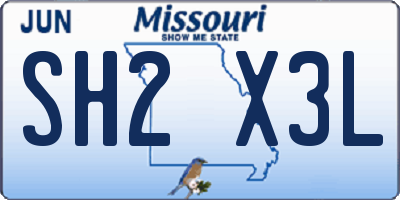 MO license plate SH2X3L