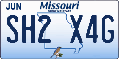 MO license plate SH2X4G