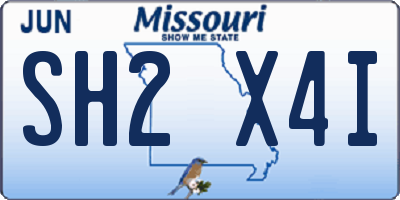 MO license plate SH2X4I