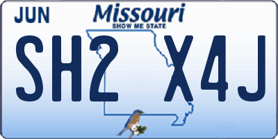 MO license plate SH2X4J