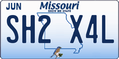 MO license plate SH2X4L
