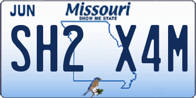 MO license plate SH2X4M