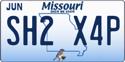 MO license plate SH2X4P