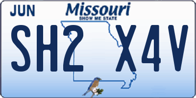 MO license plate SH2X4V