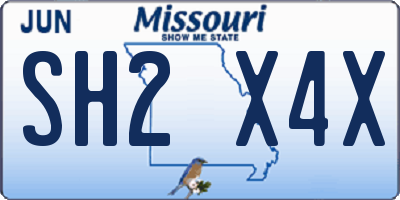 MO license plate SH2X4X