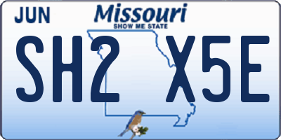 MO license plate SH2X5E