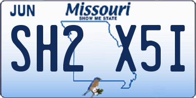MO license plate SH2X5I