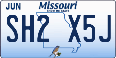 MO license plate SH2X5J