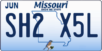 MO license plate SH2X5L