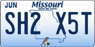 MO license plate SH2X5T