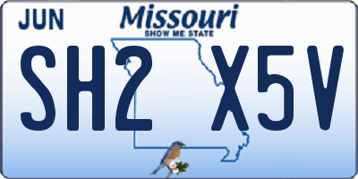 MO license plate SH2X5V