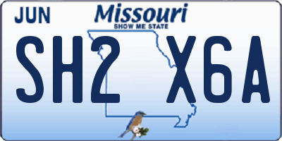 MO license plate SH2X6A