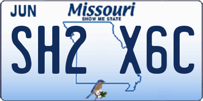 MO license plate SH2X6C