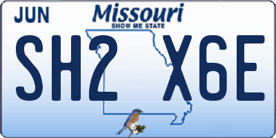 MO license plate SH2X6E