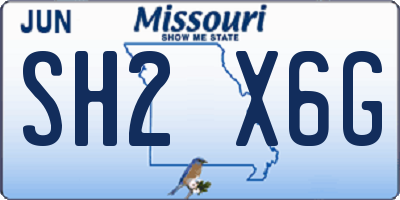 MO license plate SH2X6G