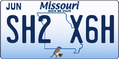 MO license plate SH2X6H