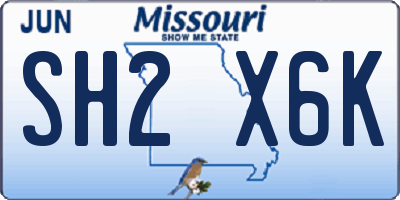 MO license plate SH2X6K