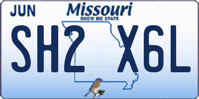 MO license plate SH2X6L
