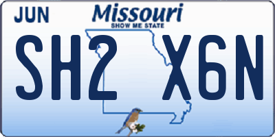 MO license plate SH2X6N