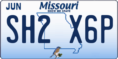 MO license plate SH2X6P