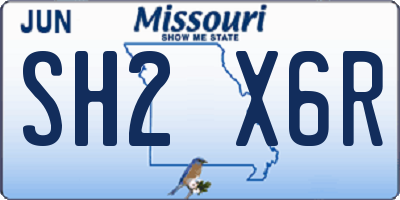 MO license plate SH2X6R