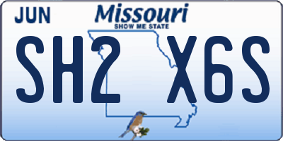 MO license plate SH2X6S