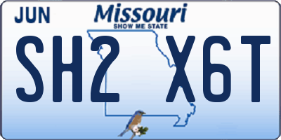 MO license plate SH2X6T