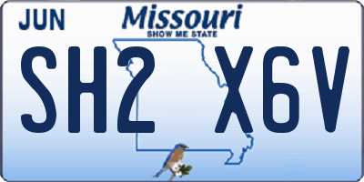MO license plate SH2X6V